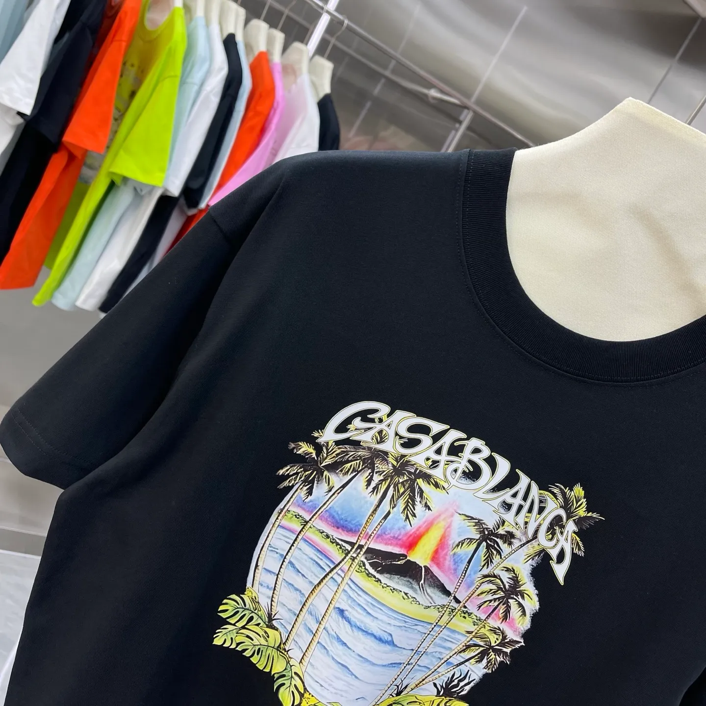 New Arrival Casablanca Classic Series T ～ ， ， 。 ， Classic ， In Stock ！ ：White Black Light Green Light Blue Pink（5 ） Size：S M L XL XXL